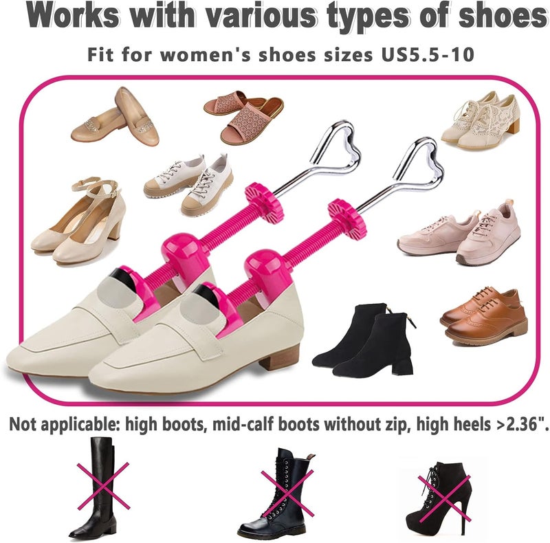 Fabulas Shoe Stretcher Women, 4-Way Adjustable Shoe Expander Widener Plastic Shoes Tree Shape for Wide Feet - Image 5